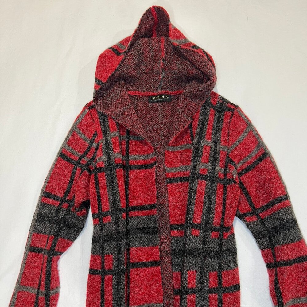 Red and Black Cozy Duster Sweater